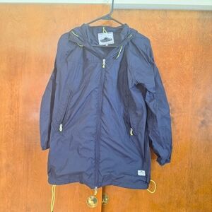 Penfield Blue Raincoat with Hood and Lightweight Design